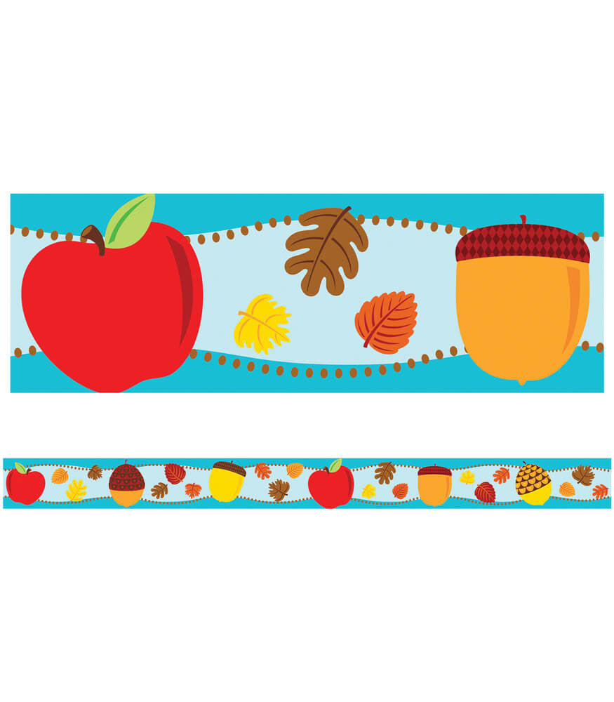 Apples & Acorns Straight Bulletin Board Borders | 12 strips
