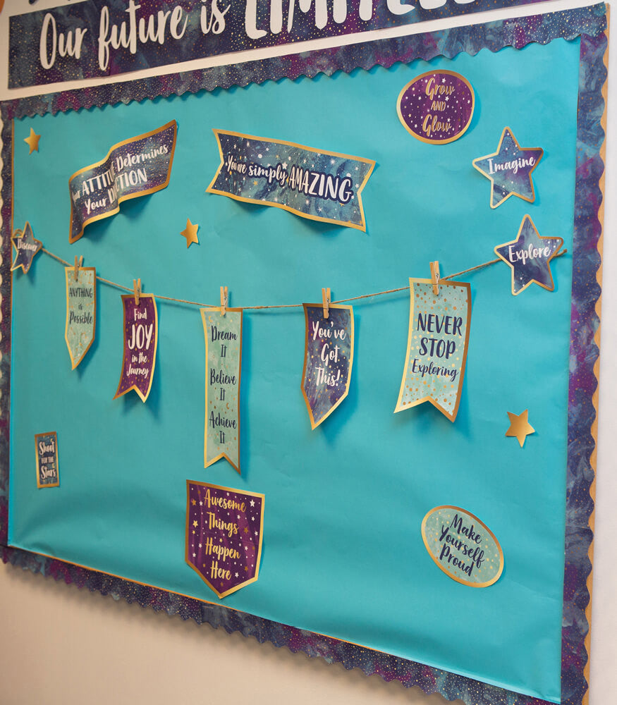 Motivational Signs Mini Bulletin Board Set | 18 pieces