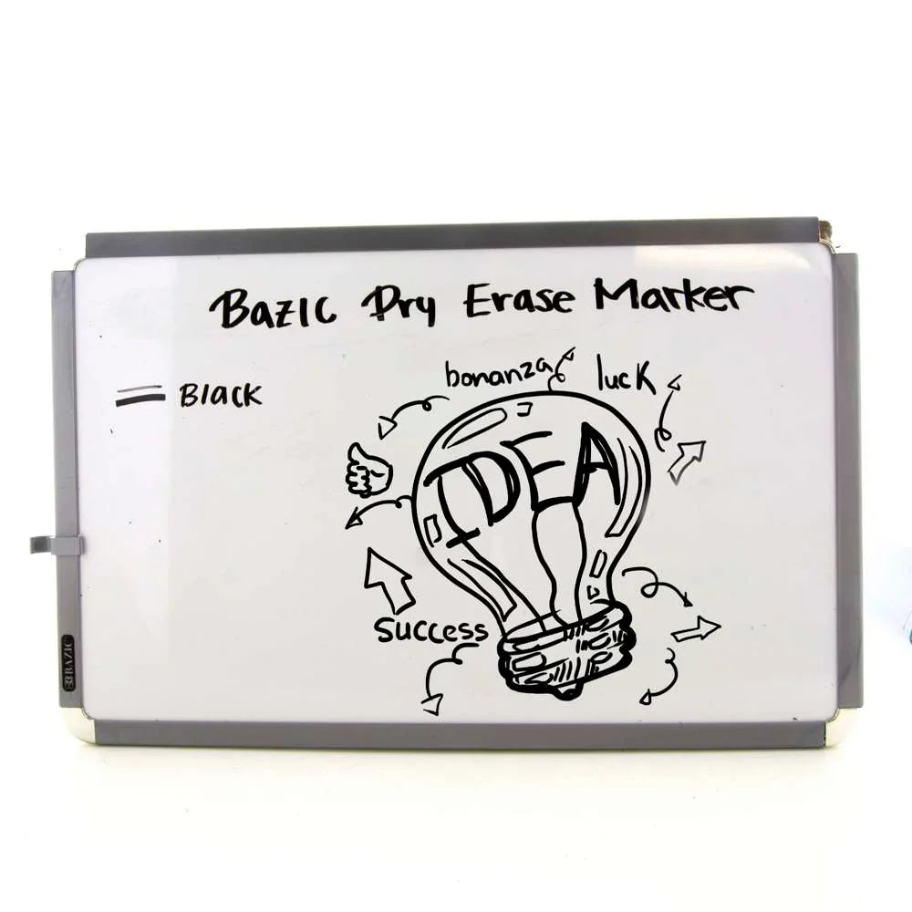 Dry Erase Marker Black Chisel 3pk