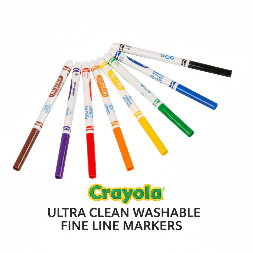 Crayola Ultra-Clean Washable Markers Fine Line Classic Colors Pkg. 8