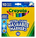 Crayola Ultra-Clean Markers, Broad Line, Classic Colors Pkg. 10