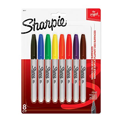 Sharpie Permanent Markers Fine Assorted Colors Pkg. 8