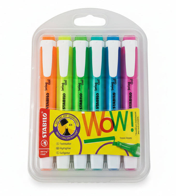 Estuche con 6 resaltadores Swing