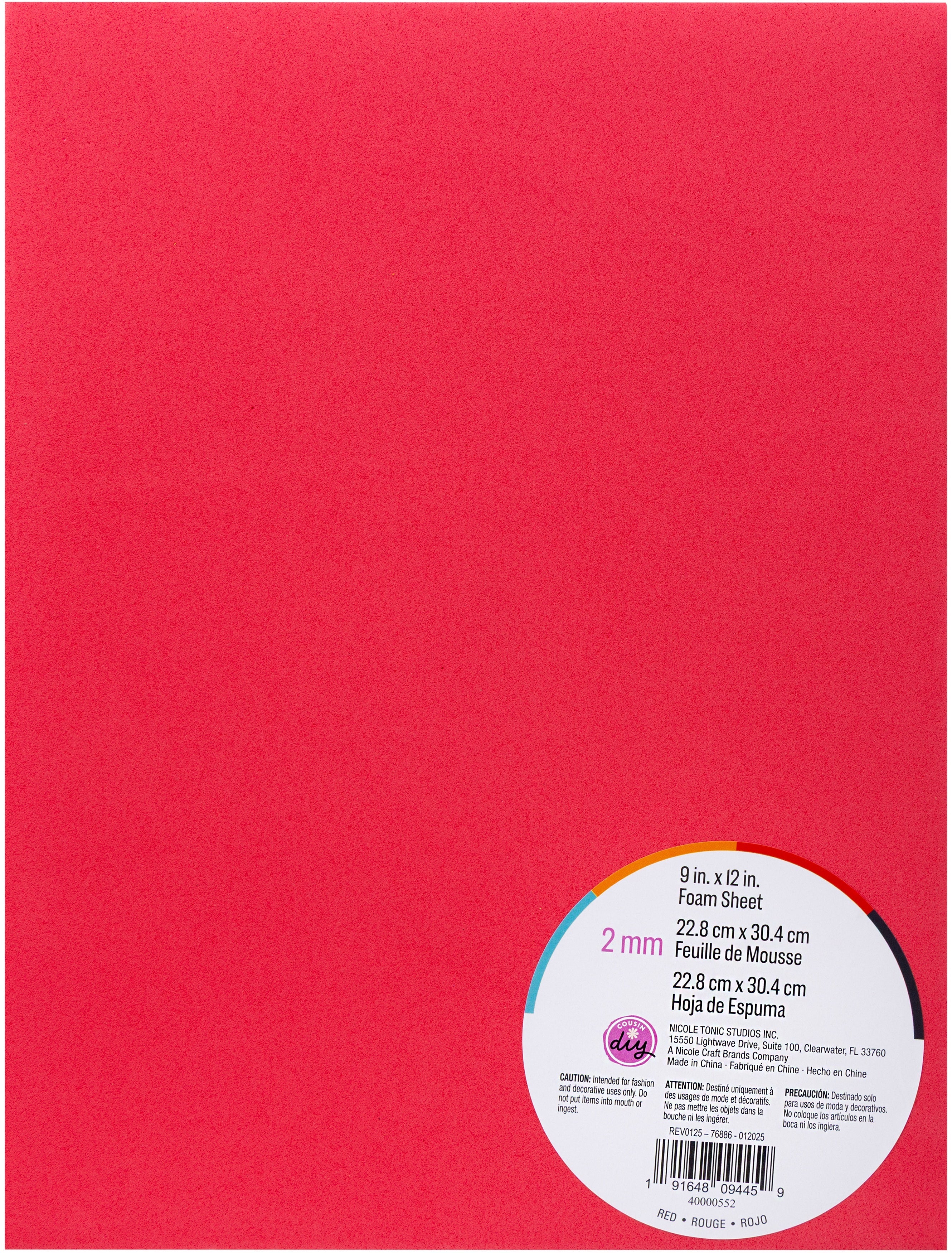 CousinDIY Foam Sheet | Red | 9"X12"