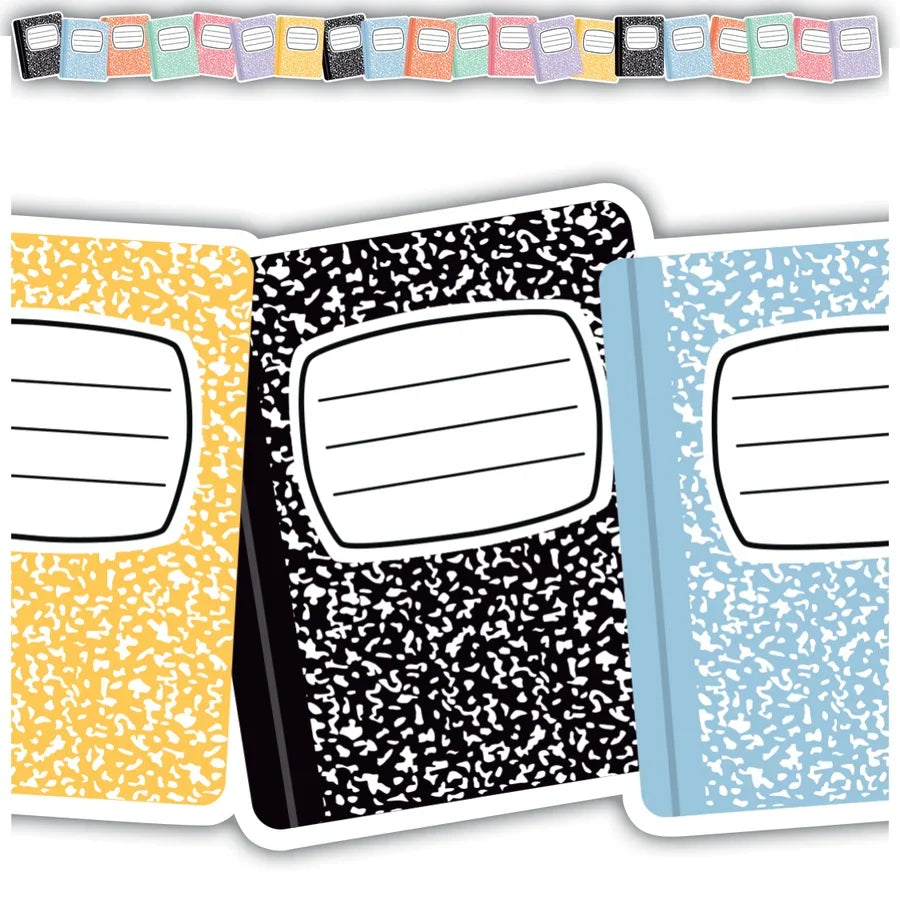 Cool for School Composition Books Die-Cut Border Trim 12 PCS