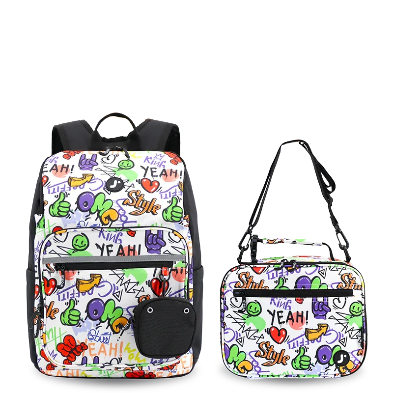 Junior Backpack With Lunch Box For School | Street Art