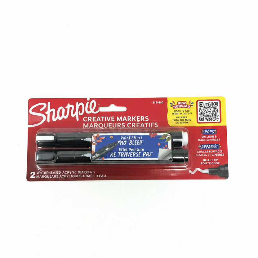 Sharpie Creative Markers Bullet | Pqt 2 | White / Black