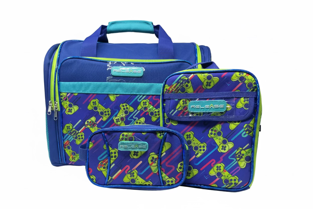 SET BACK PACK C/RDAS LONCHERA Y LAPICERA INFANTIL MASCULINO RUZ REL