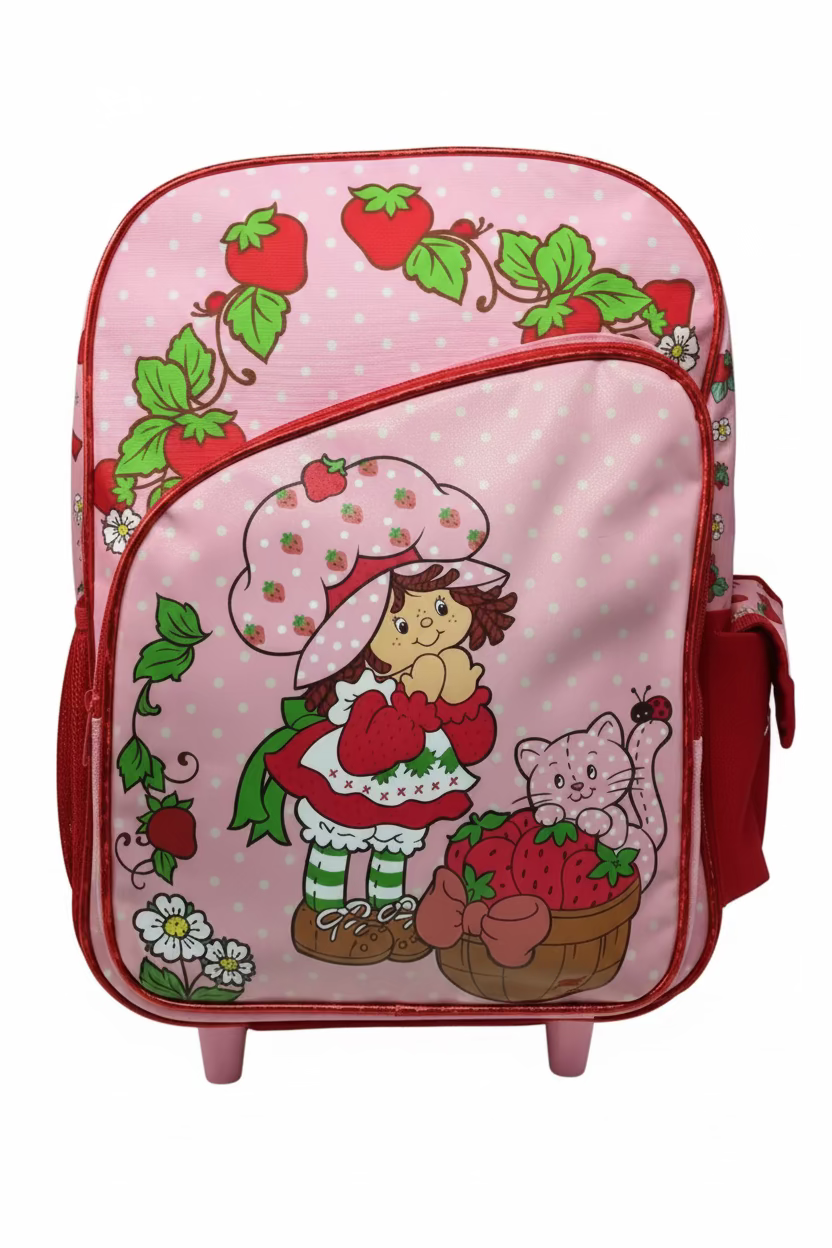 MOCHILA PRIMARIA CON RUEDAS INFANTIL FEMENINO SHORTCAKE IP HOLDING STRAWBERRY