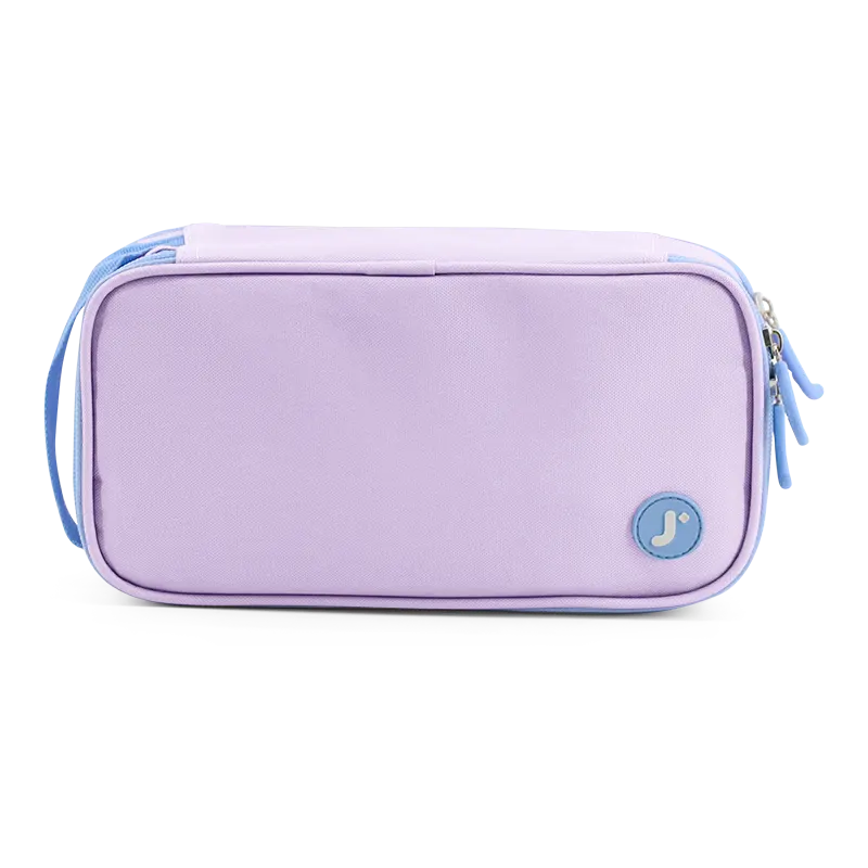 Doodle Pencil Case with Handle Strap | Purple