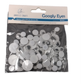 WIGGLE EYES BLK&WT WITH LASHES, ASSORT SIZE 88CT